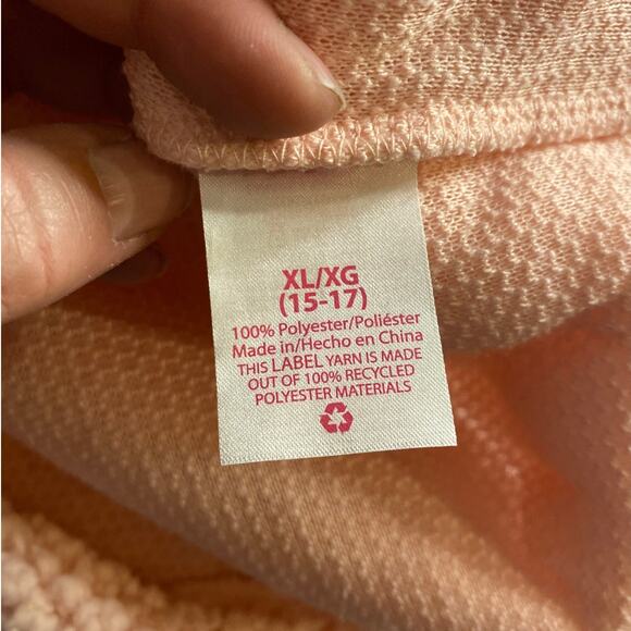 Cozy Soft Peach Sherpa Quarter Zip Pullover No Boundaries Women’s XL - Picture 4 of 5